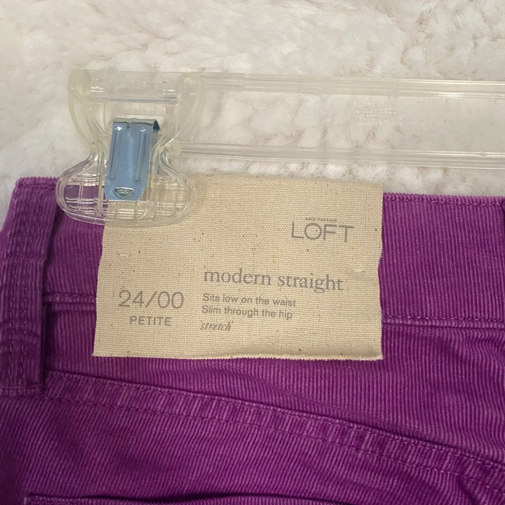 LOFT modern straight corduroy pants, magenta pink, size 24 petite - Picture 7 of 16